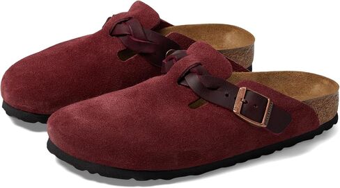 Birkenstock Women's Boston Braid-Suede Clog, Zinfandel, 9-9.5 Narrow in Saudi Arabia