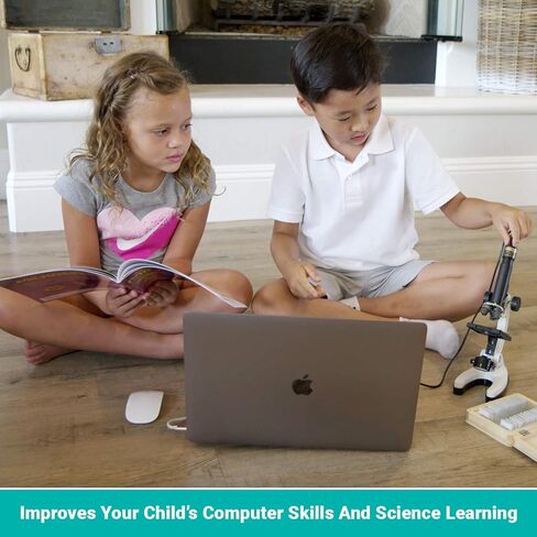 IQCREW M40-WM Kid's Premium 85+ Piece Microscope, Color Camera and Interactive Kid's Software Kit with World of Microscope Book in Saudi Arabia