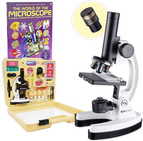 IQCREW M40-WM Kid's Premium 85+ Piece Microscope, Color Camera and Interactive Kid's Software Kit with World of Microscope Book in Saudi Arabia