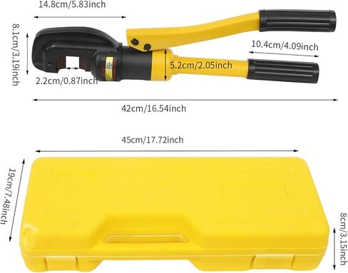 قاطع حديد التسليح اليدوي الهيدروليكي 13 طن، أداة قطع قضيب فولاذي محمولة باليد تصل إلى 22 مم (7/8 بوصة) مع صندوق تخزين، شديدة التحمل للبناء، كهربائية in Kuwait