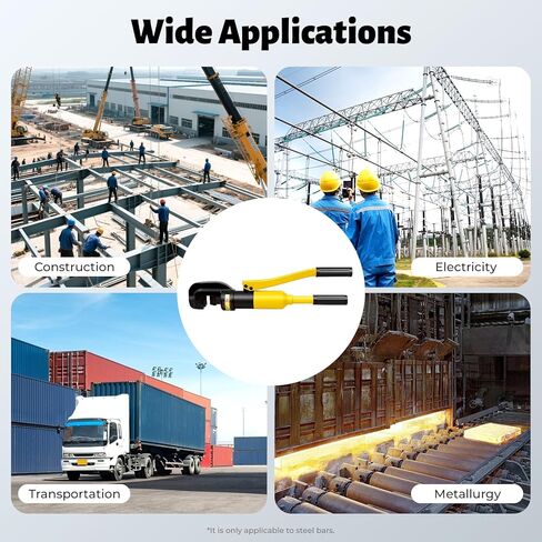 قاطع حديد التسليح اليدوي الهيدروليكي 13 طن، أداة قطع قضيب فولاذي محمولة باليد تصل إلى 22 مم (7/8 بوصة) مع صندوق تخزين، شديدة التحمل للبناء، كهربائية in Kuwait