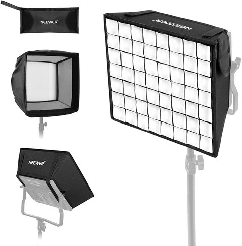 NEEWER ترقية Softbox Diffuser فقط لـ NEEWER RGB1200 Video Light، 14.6 بوصة × 13.6 بوصة / 37 × 34.5 سم صندوق ناعم قابل للطي مع شبكة / حقيبة / غطاء تعتيم، إعداد سريع لإضاءة التصوير الفوتوغرافي في استوديو الصور، NS5S in Kuwait