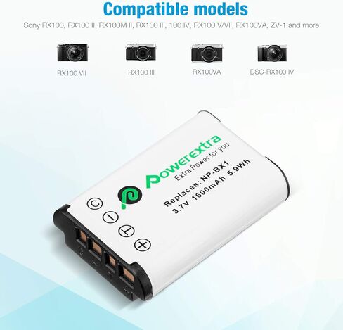 3 حزم بطارية NP-BX1 وشاحن USB ثلاثي القنوات لسوني NP-BX1 وسوني Cyber-Shot DSC-RX100، DSC-RX100 II، DSC-RX100M II، DSC-RX100 III، DSC-RX100 IV، DSC-RX100 V/VII، ZV-1 in Kuwait