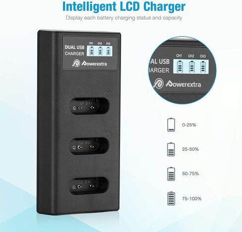 3 حزم بطارية NP-BX1 وشاحن USB ثلاثي القنوات لسوني NP-BX1 وسوني Cyber-Shot DSC-RX100، DSC-RX100 II، DSC-RX100M II، DSC-RX100 III، DSC-RX100 IV، DSC-RX100 V/VII، ZV-1 in Kuwait