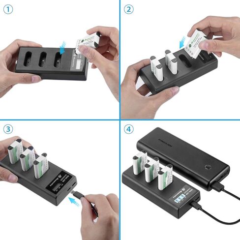 3 حزم بطارية NP-BX1 وشاحن USB ثلاثي القنوات لسوني NP-BX1 وسوني Cyber-Shot DSC-RX100، DSC-RX100 II، DSC-RX100M II، DSC-RX100 III، DSC-RX100 IV، DSC-RX100 V/VII، ZV-1 in Kuwait