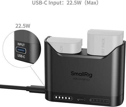 SmallRig 4-Slot Charger and LP-E6P LP-E6NH LP-E6N LP-E6 Battery Charger for Canon in Saudi Arabia
