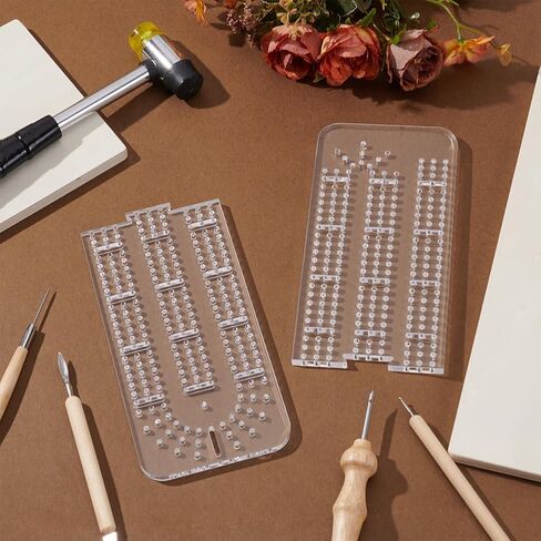 PH PandaHall Cribbage Board Templates 3-Track Router Guide Clear Acrylic Template Track Style Woodworking Project with 8mm Hole for DIY Cribbage Boards Router Guide Playing Cards Crafting in Saudi Arabia