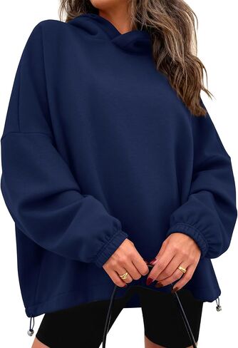 KIRUNDO Hoodies For Women 2025 Fall Fashion Hooded Oversized Sweatshirt Long Sleeve Fleece Pullover Trendy Winter Clothes in Saudi Arabia