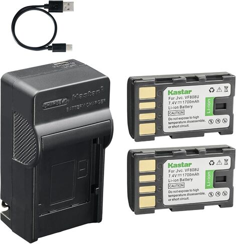 Kastar 4-Pack Battery and AC & USB-C Charger, Compatible with JVC BN-VF808 BN-VF815 BN-VF823 BN-VF915 BN-VF923 for GR-D GZ-HD GZ-MG GZ-HM Series Camcorders in Saudi Arabia