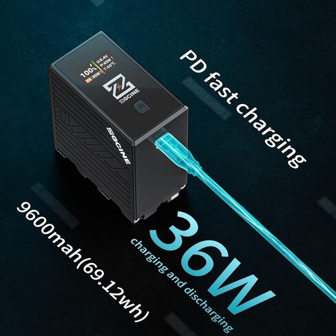 بطارية بديلة ZGCINE BT-NP-F970 بقدرة 70 وات في الساعة لجهاز Sony NP-F970، بطارية PD 36 وات للشحن السريع USB-C مع منفذ D-Tap وشاشة OLED، متوافقة مع شاشة الكاميرات/أضواء LED in Kuwait