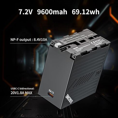 بطارية بديلة ZGCINE BT-NP-F970 بقدرة 70 وات في الساعة لجهاز Sony NP-F970، بطارية PD 36 وات للشحن السريع USB-C مع منفذ D-Tap وشاشة OLED، متوافقة مع شاشة الكاميرات/أضواء LED in Kuwait