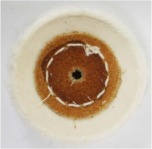 DYNAMIC (2 Pack) White Cotton Buff | 2" (5.1 cm) Diameter | Fine-Grade Muslin with Durable Leather Center | Circular Stitching in Saudi Arabia
