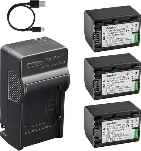 Kastar 2-Pack Battery and AC & USB-C Charger, Compatible with Sony NP-FH30 FH40 FH50 FH60 FH70 FH90 FH100, HDR-SR HDR-TG HDR-UX HDR-XR HDR-CX DCR-HC DCR-SR DCR-SX Handycam Series in Saudi Arabia