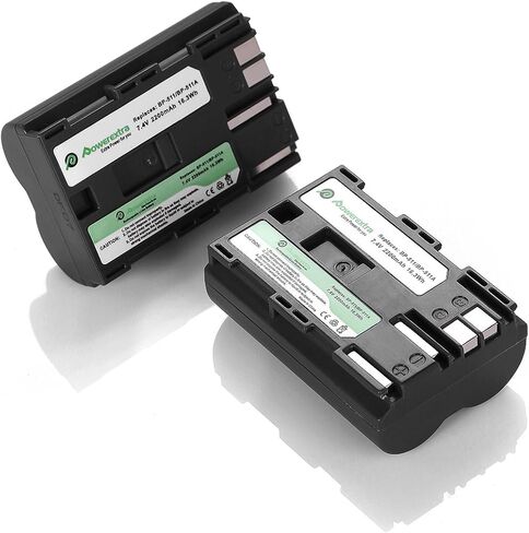 طقم بطارية وشاحن BP-511 BP-511A متوافق مع Canon 5D 10D 20D 20Da 30D 40D 50D 300D D30 D60 Rebel PowerShot G1 G2 G3 G5 G6 Pro 1 Pro 90 Pro 90IS in Kuwait