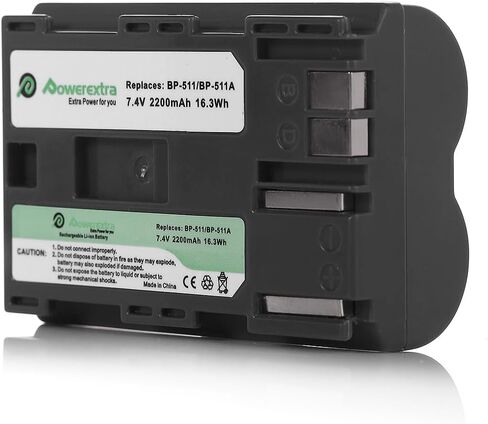 طقم بطارية وشاحن BP-511 BP-511A متوافق مع Canon 5D 10D 20D 20Da 30D 40D 50D 300D D30 D60 Rebel PowerShot G1 G2 G3 G5 G6 Pro 1 Pro 90 Pro 90IS in Kuwait