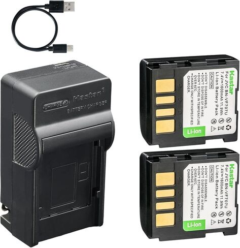 Kastar 3-Pack Battery and AC & USB-C Charger, Compatible with JVC BN-VF707 BN-VF714 BN-VF733 for GR-D GR-DF GR-X Everio GZ-MG Series Camcorders in Saudi Arabia