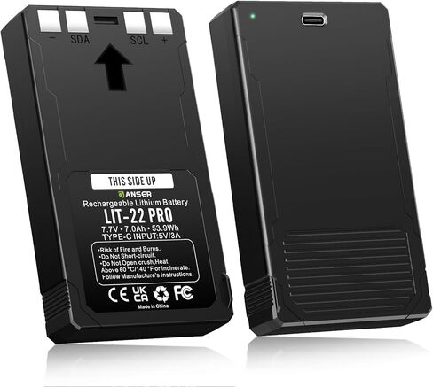 OANSER LIT-22 بطارية ليثيوم قابلة للشحن 2 حزمة، 7000 مللي أمبير LIT-22 بطارية بديلة لكاميرا الصيد لنقطة التجسس الخلوية M، Dark، S-Dark، S، G-36، Flex-M/G-36/Plus مع Type-C in Saudi Arabia