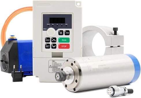 1.5kw ER16 water-cooled spindle 80x220mm 0.01mm precision & 1.5kw variable frequency drive & bracket & 75w pump(220v) in Saudi Arabia