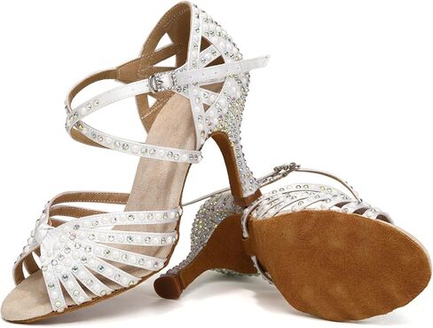 AOQUNFS Women's Rhinestones Latin Dance Shoes Ballroom Salsa Performance Professional Practice Dancing Shoes in Saudi Arabia