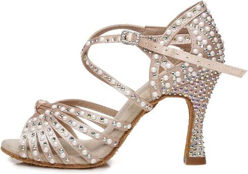 AOQUNFS Women's Rhinestones Latin Dance Shoes Ballroom Salsa Performance Professional Practice Dancing Shoes in Saudi Arabia