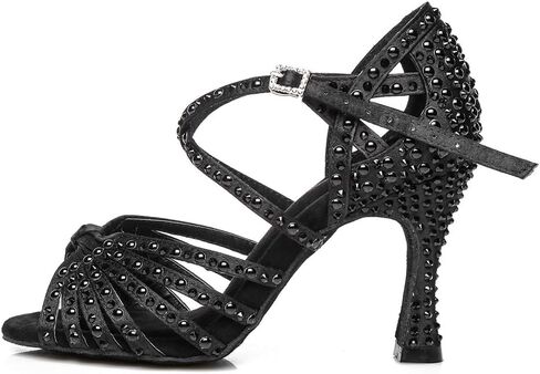AOQUNFS Women's Rhinestones Latin Dance Shoes Ballroom Salsa Performance Professional Practice Dancing Shoes in Saudi Arabia