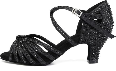 AOQUNFS Women's Rhinestones Latin Dance Shoes Ballroom Salsa Performance Professional Practice Dancing Shoes in Saudi Arabia