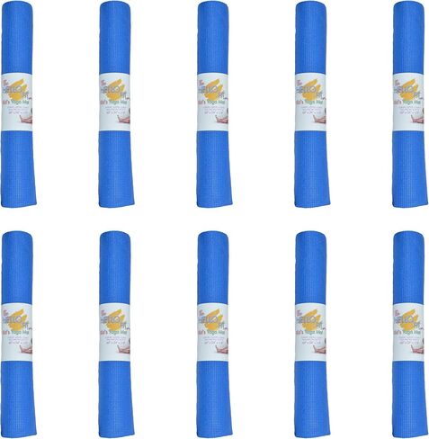 Hello Fit Kids Yoga Mats, 60" x 24" Exercise Mats, 3mm Non Slip Yoga Mat for Boys and Girls, Easy to Clean Kid's Workout Mat, 10 Pack in Kuwait
