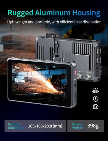 FEELWORLD SC6 6 Inch 1500nit 3G-SDI FHD Touch Aluminum Field DSLR Camera Monitor with NP-F750 Battery 4K HDMI60Hz in/Out 3D LUT HDR Multi Function Knob for Outdoor & Filmmaking, Carry Case & Sunshade in Saudi Arabia