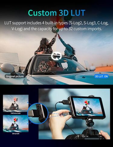 FEELWORLD SC6 6 Inch 1500nit 3G-SDI FHD Touch Aluminum Field DSLR Camera Monitor with NP-F750 Battery 4K HDMI60Hz in/Out 3D LUT HDR Multi Function Knob for Outdoor & Filmmaking, Carry Case & Sunshade in Saudi Arabia
