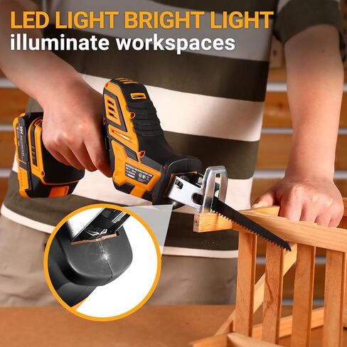Cordless Reciprocating Saw: DEKOPRO 20Volt Battery Powered Mini Reciprocating Saw, Compact Electric Metal Blades Tool, Power Hand Saws for Wood work, Cut in Saudi Arabia