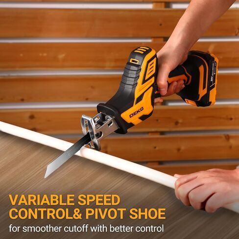 Cordless Reciprocating Saw: DEKOPRO 20Volt Battery Powered Mini Reciprocating Saw, Compact Electric Metal Blades Tool, Power Hand Saws for Wood work, Cut in Saudi Arabia