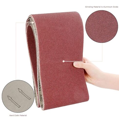 6 x 48 inch Sanding Belts 80 Grits 5 Pack Belt Sander Paper Belt Sander Belts Aluminum Oxide Sanding Belt for Belt Sander Knife Sharpening Woodworking Metal Glass Polishing in Saudi Arabia