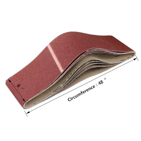 6 x 48 inch Sanding Belts 80 Grits 5 Pack Belt Sander Paper Belt Sander Belts Aluminum Oxide Sanding Belt for Belt Sander Knife Sharpening Woodworking Metal Glass Polishing in Saudi Arabia