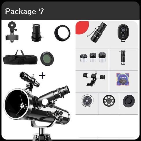 Telescope Telescopes for Astronomy, 700mm Focal Length Astronomical Adjustable, Ideal Beginners s and Adult with Tripod Phone Holder,White-E in Saudi Arabia