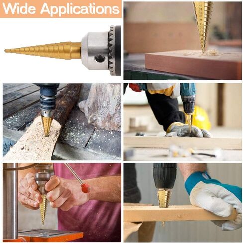 Drilling Power with This Titanium-Coated HSS Step Drill Bit Set - Perfect for Wood & Meta in Saudi Arabia