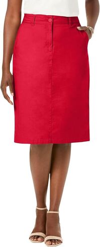 Jessica London Women's Plus Size Stretch Cotton Chino Skirt in Saudi Arabia