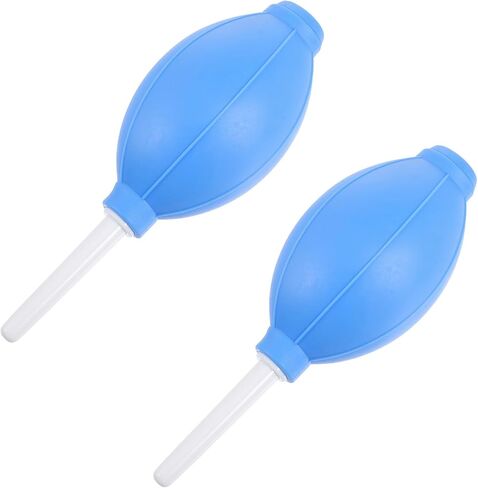 tehaux 2pcs الأزرق سيليكون منفاخ الهواء مضخة الغبار للكاميرا لوحة المفاتيح الهاتف الإلكترونيات مع فوهات قصيرة شكل بيضاوي، المحمولة أداة إزالة الغبار للأجهزة الرقمية in Kuwait
