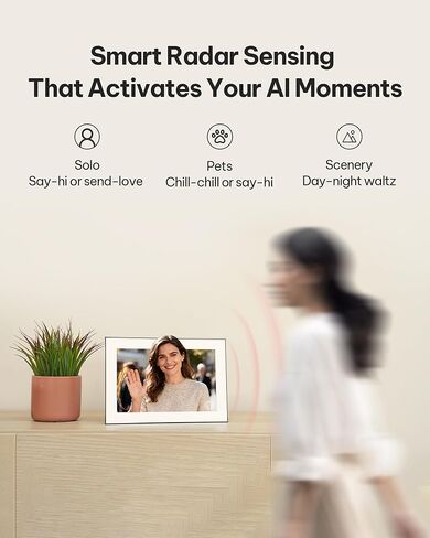 إطار AI Magic Frame، إطار صور رقمي ذكي عالي الدقة مقاس 10.1 بوصة مع مستشعر حركة وصور AI ديناميكية، تخزين سحابي غير محدود، وضع الهدايا للعائلة والحيوانات الأليفة وديكور المنزل وأعياد الميلاد in Kuwait