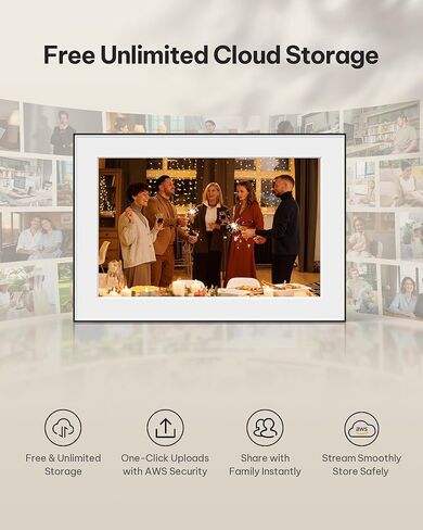 إطار AI Magic Frame، إطار صور رقمي ذكي عالي الدقة مقاس 10.1 بوصة مع مستشعر حركة وصور AI ديناميكية، تخزين سحابي غير محدود، وضع الهدايا للعائلة والحيوانات الأليفة وديكور المنزل وأعياد الميلاد in Kuwait
