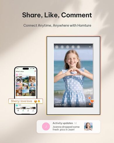 إطار AI Magic Frame، إطار صور رقمي ذكي عالي الدقة مقاس 10.1 بوصة مع مستشعر حركة وصور AI ديناميكية، تخزين سحابي غير محدود، وضع الهدايا للعائلة والحيوانات الأليفة وديكور المنزل وأعياد الميلاد in Kuwait
