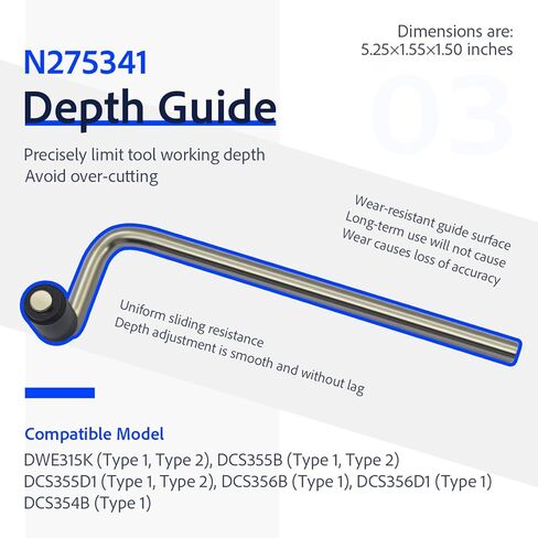 N275350 Block Assembly, N275341 Depth Guide, N278801 Knob for Dewalt DWE315K DCS355D1 DCS355B DCS356B DCS354B DCS355C1 DCS356D1 DCS355D1 Type 1 Type 2 Block Assembly Depth Guide Knob Replace Parts in Saudi Arabia