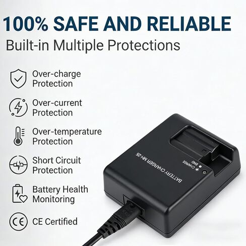 MH-25 شاحن بطارية سريع لنيكون، لنيكون MH-25a EN-EL15 EN-EL15a EP-5B D500 D600 D610 D750 D780 D800 D800E D810 D810A D850 D7000 D7100 D7200 D7500 Coolpix Z5 Z6 Z6 II Z7 Z7II كاميرات V1 1 V1 in Kuwait