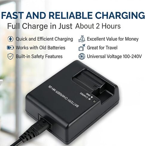 MH-25 شاحن بطارية سريع لنيكون، لنيكون MH-25a EN-EL15 EN-EL15a EP-5B D500 D600 D610 D750 D780 D800 D800E D810 D810A D850 D7000 D7100 D7200 D7500 Coolpix Z5 Z6 Z6 II Z7 Z7II كاميرات V1 1 V1 in Kuwait