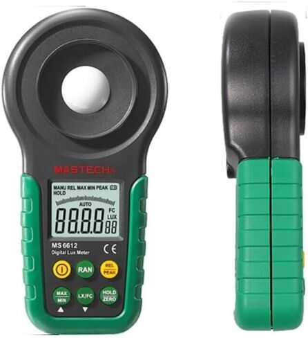 MGL MASTECH MS6612 MS6612B MS6612D مقياس Luxmeter الرقمي 200,000 متعدد الوظائف مقياس الإضاءة لوكس ضوء متر اختبار الأطياف المدى التلقائي الذروة عالية الدقة (MS6612) in Kuwait