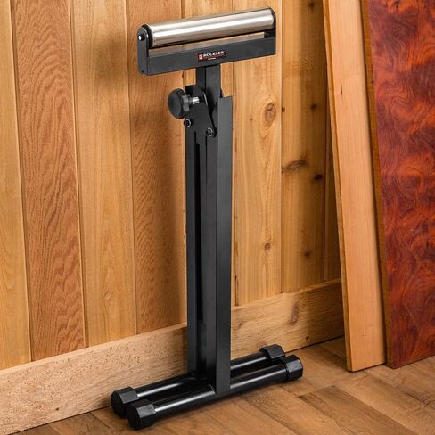 Self-Standing Adjustable Roller Stand w/Tapered Edge - Durable, Versatile Table Saw Support to Hold Wide, Long Woodworking Stock - Portable Wood Shop Equipment for Leveling, Infeed & Outfeed in Saudi Arabia
