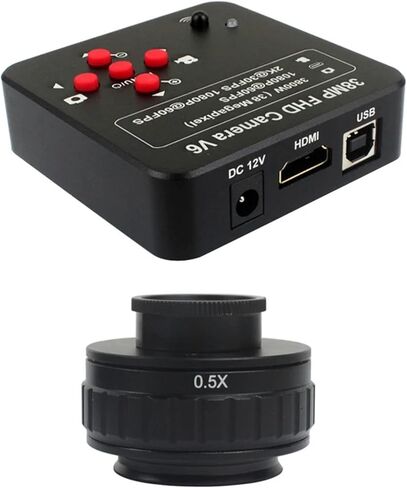 مجهر الجسم ثلاثي العينيات بتركيز متزامن 7X 45X 38MP 1080P VGA USB HDMI مجهر كاميرا CTV محول عدسة بارلو حامل (0.5X أبيض 2.0X) in Kuwait