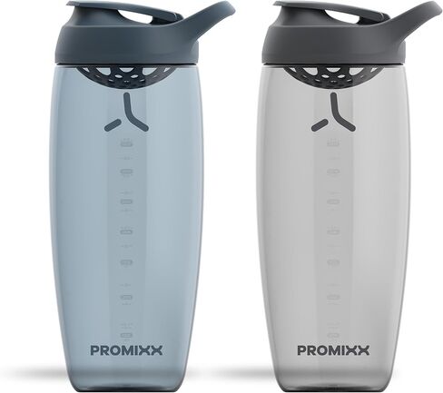 Promixx Pursuit Protein Shaker Bottle - زجاجات شاكر الرياضية المتميزة لمزج البروتين والهزات المكملة - كأس شاكر البروتين السهل النظيف والمتين ، أبيض سيراميك in Kuwait