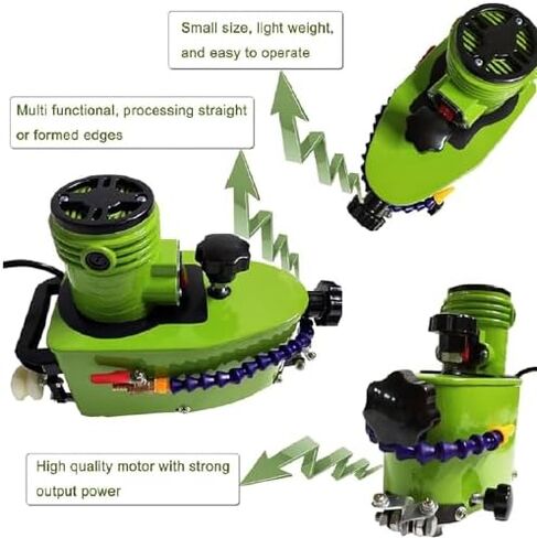 Portable Glass Edge Polishing Machine - 800W Electric Grinder with 8000 RPM for Straight & Round Beveling - Ideal for Glass, Stone, and Ceramics in Saudi Arabia