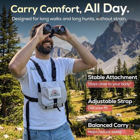 حزمة الصدر لحزام الصدر ثنائي العينين Ultimate Outdoors، نظام MOLLE مع حقيبة محدد المدى، غطاء المطر، رمادي in Kuwait