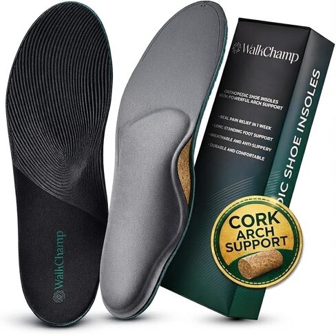 Plantar Fasciitis Insoles with High Arch Support- Heavy Duty Orthotic Inserts for Women for Pain Relief Absorb Shock- Workboot Insoles Men for Flat Feet,Heel & Foot Pain XS - Men 7.5/Women 8.5 in Saudi Arabia